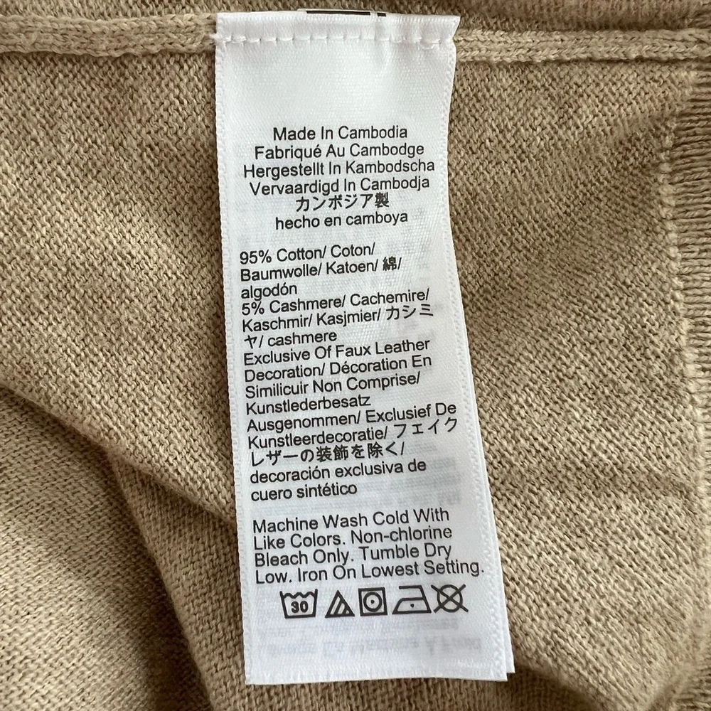 J. Crew NWT Cotton Cashmere Mock Neck Half-Zip Long Sleeve Sweater Cream, Large